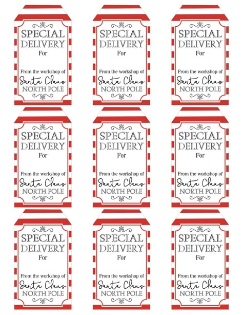 Free Printable Santa Gift Tags, Santa Gift Tags Printable, Santa Label, Santa Tags, Diy Christmas Gifts For Kids, Santa Tag, Santa Letters, Christmas Gift Tags Diy, Santa Gift Tags