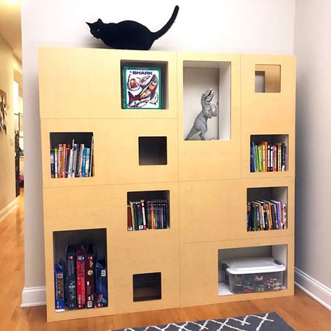 OK, everyone, get ready for what I think may be the greatest addition to the cat product world for 2017! I almost had a heart attack when I saw this, IT IS SO FLIPPIN’ COOL!!!! Introducing the Cat Case, a modular system for creating a beautiful bookcase that gives your cat plenty of room to... Read More Cat Bookshelf, Modular Bookshelf, Modular Bookshelves, Cat Furniture Design, Cat Climber, Cat Area, Window Perch, Durable Carpet, Cats Case