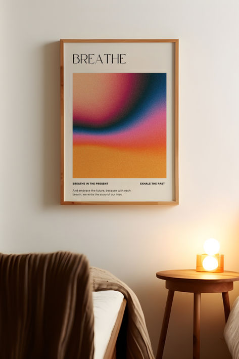 Healing Poster with Spiritual Wall Decor, Vibrant Colors, Positive Energy, and Uplifting Words - Printable Poster for Home and Office Decor, Print Set Energy, Healing Poster, Breathe Poster, Energy Pictures, Nice Poster, Aura Art, Positive Aura, Modern Posters, Spiritual Wall Decor, Room Minimalist