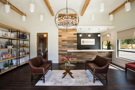 Waiting Room Interior, Modern Dentist Office, Chiropractic Office Design Floor Plans, Open Concept Chiropractic Office, Chiropractic Office Floor Plan, Chiropractic Office Wall Decor, Chiropractic Office Design Wall Art, Chiropractic Office Design, Waiting Room Design