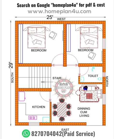 House plan with interior Map House, 3d House Design, Autocad Civil, Little House Plans, Layout Plan, 3d House, Civil Engineer, Model House, House Layout Plans