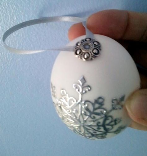 Elegant Easter Eggs, Egg Shell Christmas Ornaments, Egg Shell Ornaments, Christmas Egg Ornaments, Blown Eggs Decorating Ideas, Faberge Eggs Diy, Egg Ornaments Diy, Decorated Eggshells, Egg Inspiration