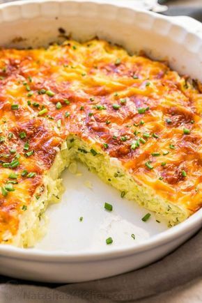 Savory cabbage pie loaded with cabbage and herbs. The batter makes it creamy and quiche-like. A golden cheesy crust takes this cabbage casserole over the top with a slight cheese pull when it's hot and fresh of the oven. | natashaskitchen.com Shredded Cabbage Casserole, Recipes Using Shredded Cabbage, Cabbage With Eggs Recipe, Baked Cabbage Recipes Ovens, Recipes With Shredded Cabbage, Chicken Cabbage Recipes, Shredded Cabbage Recipes, Cheese Cabbage, Savory Cabbage