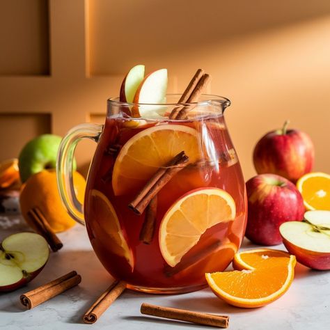 Cinnamon Apple Punch Mocktail Recipe: Refreshing Fall Delight! - Thirsty Tales Apple Punch Recipes Non Alcoholic, Autumn Punch Recipes Non Alcoholic, Fall Mocktail Recipe Pitcher, Fall Lemonade Recipe, Fall Punch Recipes Non Alcoholic, Apple Cinnamon Tea Recipe, Fall Mocktail Recipe, Punch Mocktail, Autumn Beverages