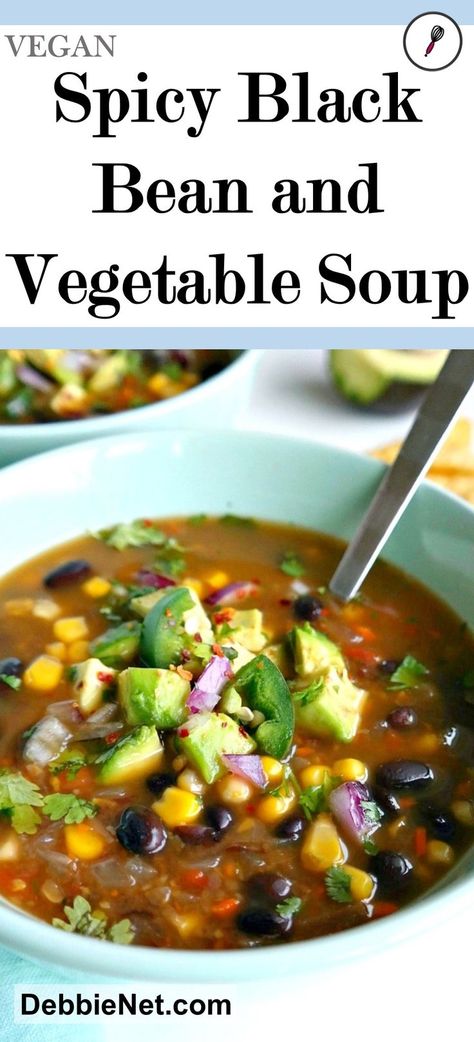 Spicy Vegetable Soup, Best Vegetable Soup Recipe, Bean And Vegetable Soup, Beans Vegetable, Vegetable Soup Healthy, Vegetable Soup Recipe, Bean Soup Recipes, Black Bean Soup, Delicious Lunch