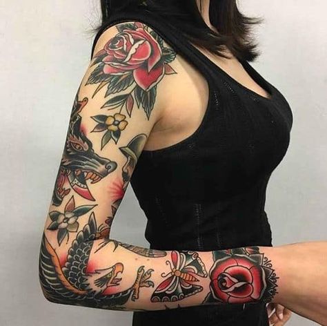 Tattoo Planets, New School Tattoos, Mangas Tattoo, Sanskrit Tattoo, Sailor Jerry Tattoos, Traditional Sleeve, Traditional Tattoo Sleeve, Jesus Tattoo, Cat Tattoos