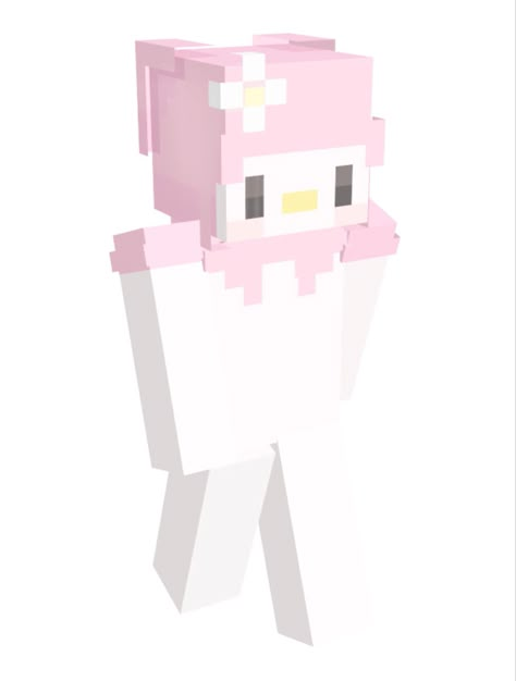 Kawaii World Skin, My Melody Minecraft Skin, Kawaii Minecraft Skins Layout, Sanrio Minecraft Skin, Cutecore Minecraft Skin, My Melody Minecraft, Hello Kitty Minecraft Skin, Pink Minecraft Skin, Skin Minecraft Download Png