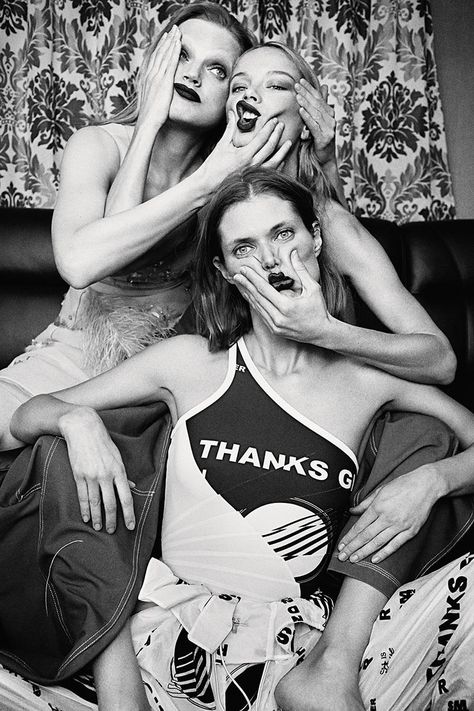 Guinevere Van Seenus, Carolyn Murphy & Małgosia Bela shot by Cass Bird for i-D. Adam And Behati, Cass Bird, Bamba Swim, Guinevere Van Seenus, Hannah Murray, Mert And Marcus, Bird Fashion, I D Magazine, Carolyn Murphy