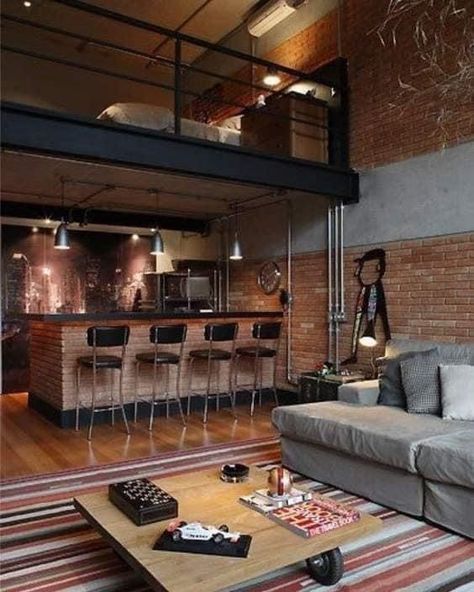 Modern Loft Design, Industrial Loft Decor, Industrial Loft Design, Industrial Style Decor, Chic Bedroom Decor, Vintage Industrial Decor, Vintage Industrial Style, Urban Loft, Rustic Bathrooms