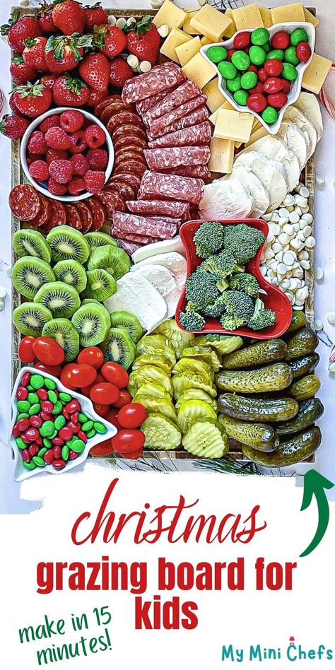 Make an easy Christmas Charcuterie Board for kids this Christmas season. Follow the template or use your favorite red, white, and green fruits, vegetables, meats, cheeses, and candies. Christmas Charcuterie Board For Kids, Kids Christmas Charcuterie, Christmas Charcuterie Board Kids, Kids Christmas Charcuterie Board, Easy Christmas Charcuterie Board, Charcuterie Board Ideas Christmas, Kids Charcuterie Board, Kids Charcuterie, Christmas Charcuterie Board Ideas