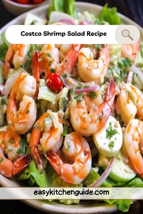 Costco Shrimp Salad Recipe, Costco Shrimp, Salad At Home, Shrimp Salad Recipe, Shrimp Marinade, Shrimp Salad Recipes, Homemade Sauce Recipes, Creamy Dressing, Kitchen Guide