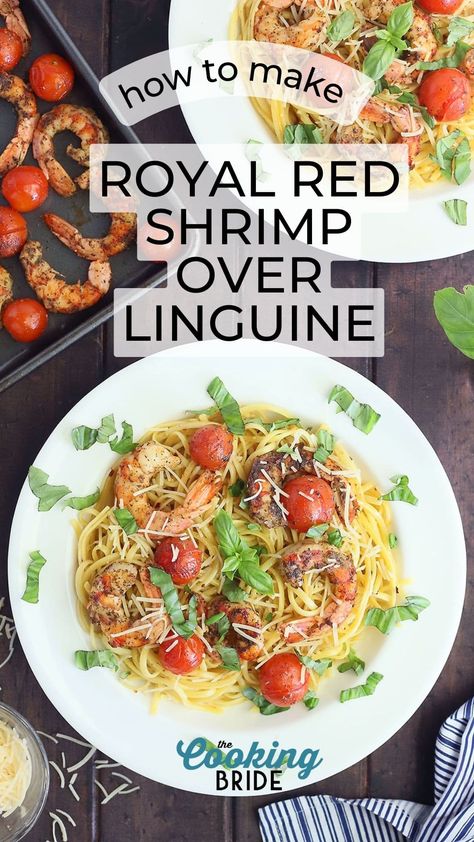 Royal Reds Recipe, Royal Red Shrimp Recipe, Red Shrimp Recipes, Spicy Garlic Butter Sauce, Royal Red Shrimp, Red Pasta, Polenta Recipes, Seafood Entrees, Green Meals