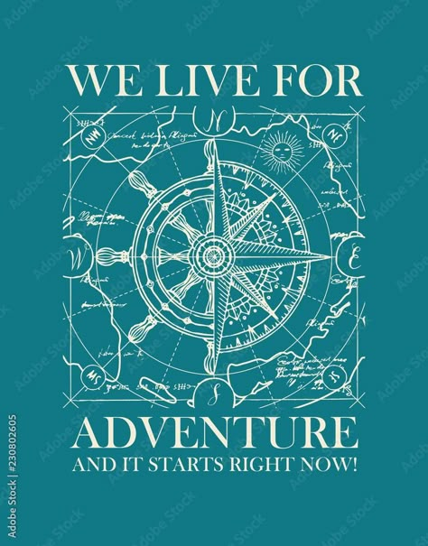 Download Hand-drawn vector banner with a wind rose, old nautical compass and steering wheel in retro style. Illustration on the theme of travel, adventure and discovery on the background of old map Stock Vector and explore similar vectors at Adobe Stock. Adventure Graphic Design, Explorer Aesthetic, Compass Illustration, Scout Knots, Wind Rose, Nautical Compass, Star Illustration, Hand Drawn Map, Adventure Design