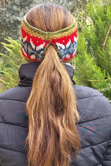 Smart Buys! Ladies hand knitted fair isle ponytail headband, Winter headband, Hand made ear warmer, Skiing snow headwarmer,Fleece lined, Finisterre starting from ₺550.0 See more. 🤓 #80s90sWarmCosy #IcelandicEthic #PonytailHeadband #KnitEarmuffHat #HikingHeadband #WinterHeadband #MulticolorForAdult #LongHairWomanHole #HyggeStyle60s70s #MothersMomDayGift Hiking Headband, Ponytail Headband, Ski Headband, Headband Winter, Hygge Style, Crochet Hoodie, Winter Headband, Cute Lamb, Winter Headbands