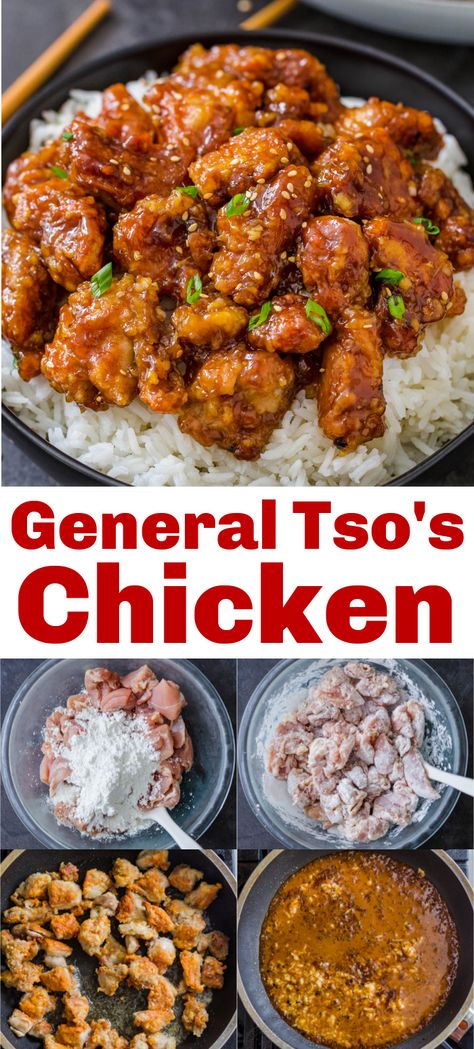 General Chicken Sauce, Chinese Food Recipes General Tso, General Tso Chicken And Rice, Tso General Chicken Recipe, Chicken General Tao Recipe, General Tso Chicken Crispy, Best General Tso Chicken, General Chow Chicken, Chicken Tso Recipes