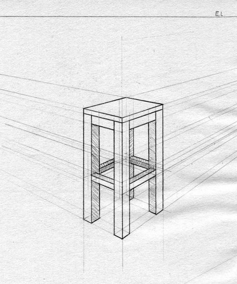 Basics 101: Class 2 - Foundation of Perspective - Old thread - Page 163 - WetCanvas One Perspective Drawing, 2 Point Perspective Drawing, Drawing Furniture, Chair Drawing, Perspective Sketch, Architecture Drawing Sketchbooks, Perspective Drawing Architecture, Perspective Drawing Lessons, One Point Perspective