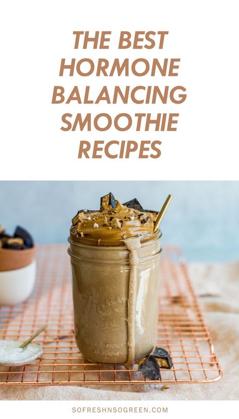 The best hormone balancing smoothie recipes. I'm sharing all the steps to make your hormone-balancing smoothies at home, and here are a few recipes to help get you started! #hormones #smoothierecipe Estrogen Boosting Smoothie, Hormonal Balance Smoothie, Metabolic Smoothie Recipes, Be Balanced Recipes, Cortisol Reduction Smoothie, Bebalanced Hormone Diet Recipes, Smoothie For Hormone Balance, Smoothies To Balance Hormones, Hormone Balancing Breakfast Recipes