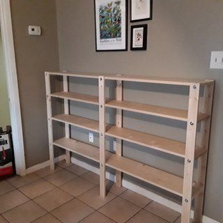 Cheap, Easy, Low-waste Bookshelf Plans: 5 Steps (with Pictures) 2x6 Bookshelf Diy, Diy Sturdy Shelves, Diy Low Bookcase, Diy Open Shelf Bookcase, Cheap Diy Bookshelf, Diy Cheap Bookshelf, Make Your Own Bookshelf, Horizontal Bookshelf Diy, Easy Diy Bookcase