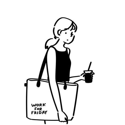 심플한 그림, Friday Vibes, Line Doodles, Minimal Drawings, Minimalist Drawing, Coffee Illustration, Cute Doodle Art, Mini Drawings, Line Illustration