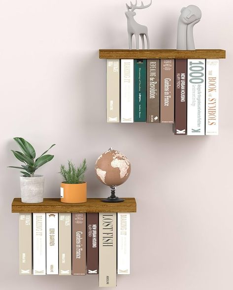 Display Shelves With Lights, Books Organizer Ideas, Feature Wall With Shelf, Bookshelves For Small Bedroom, Unique Wood Shelves, Bookshelves In Small Bedroom, Unique Floating Shelf Ideas, Wall Shelves In Bedroom, Office Shelves Ideas