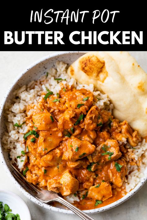 Warm and luxurious Instant Pot Butter Chicken is an easy 30-minute meal. It’s deliciously creamy and always a hit during weeknight dinners! Buttered Chicken Instant Pot, Butter Chicken Pressure Cooker, Chicken Tenderloin Recipes Instant Pot, Instant Pot Recipes Meal Prep, Easy Instapot Chicken Recipes, Instant Pot Recipes Chicken Breast, Instapot Butter Chicken, Quick Instant Pot Dinners, Butter Chicken Recipe Instant Pot