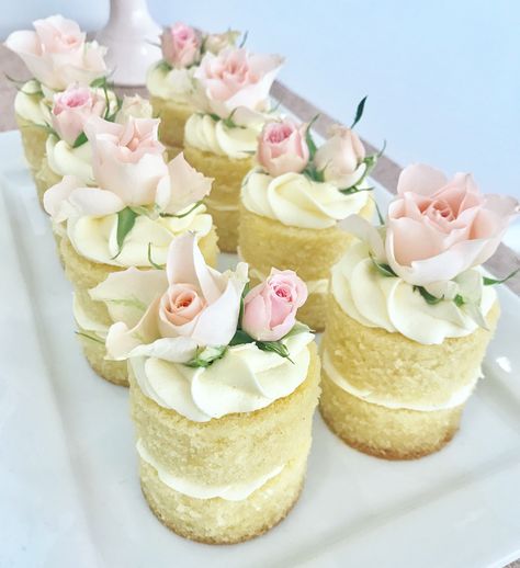 Mini Naked Cakes Bridal Shower, Naked Mini Cakes, Toddler Tea Party Birthday, Naked Cupcakes, Toddler Tea Party, Pie Baking, Bridal Shower Cupcakes, Cupcakes Ideas, Shower Balloons