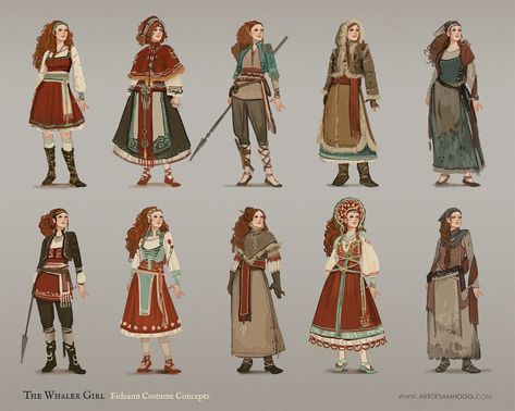 ArtStation - Eideann - Varlsbeyn concept thumbnails, Sam Hogg Costume Concepts, 인물 드로잉, Concept Artist, Fantasy Inspiration, Character Design References, Medieval Fantasy, Fantasy Clothing, Character Creation, 애니메이션 캐릭터