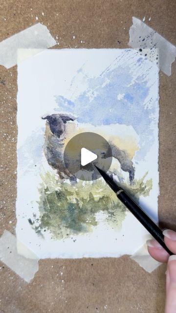 Rebecca Rogers on Instagram: "Sketchy little study of a sheep and lamb   #watercolorsketch #aquarelle #watercolours #paintingprocess #artreels #watercolorpractice" Watercolor Sheep Tutorial, Watercolor Sheep Paintings, Watercolour Sheep, Sheep Watercolor, Watercolor Sheep, Sheep Pictures, Black Faced Sheep, Water Ideas, Color Tutorial