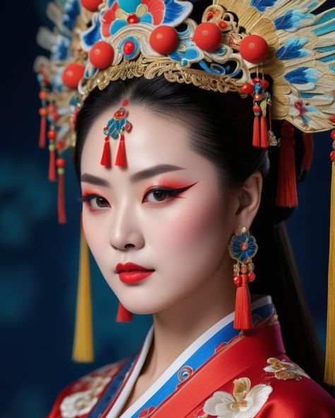 Chinese Lady in Traditional Costume #ai #aiphotography #stablediffusion #diffusedcreations Traditional Chinese Makeup Look, Traditional Chinese Makeup, Chinese Traditional Makeup, Ethnic Makeup, Chinese Lady, Chinese Makeup, Chinese Wedding, Traditional Costume, Traditional Chinese