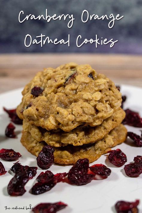 Cranberry-orange oatmeal cookies are a twist on a classic. These tender cookies are loaded with dried cranberries and subtle hints of orange zest. Oatmeal Orange Cranberry Cookies, Orange Cranberry Oatmeal Cookies, Cranberry Orange Oatmeal Cookies, Orange Oatmeal Cookies, Craisin Cookies, Orange Oatmeal, Cranberry Oatmeal Cookies, Cranberry Cookies Recipes, Cranberry Orange Cookies