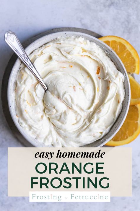 Orange Icing Recipe, Orange Frosting Cake, Orange Cream Frosting, Orange Flavored Frosting, Orange Icing Cake, Orange Cake Frosting, Orange Cake Icing, Orange Frosting Recipe, Orange Buttercream Frosting Recipe