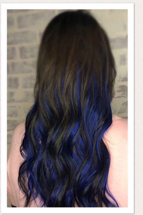 Blue Extensions Hair, Royal Blue Highlights, Black Blue Hair, Blue Hair Extensions, Blue Black Hair Color, Royal Blue Hair, Blue Hair Highlights, Cute Ponytail Hairstyles, Blue Ombre Hair