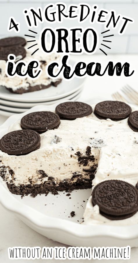 Oreo Ice Cream Pie, Oreo Ice Cream Recipe, Homemade Oreo Ice Cream, Oreo Ice Cream Sandwich, Ice Cream Pie Recipe, Oreo Ice Cream Cake, Oreo Pie, Ice Cream Pie, Oreo Flavors