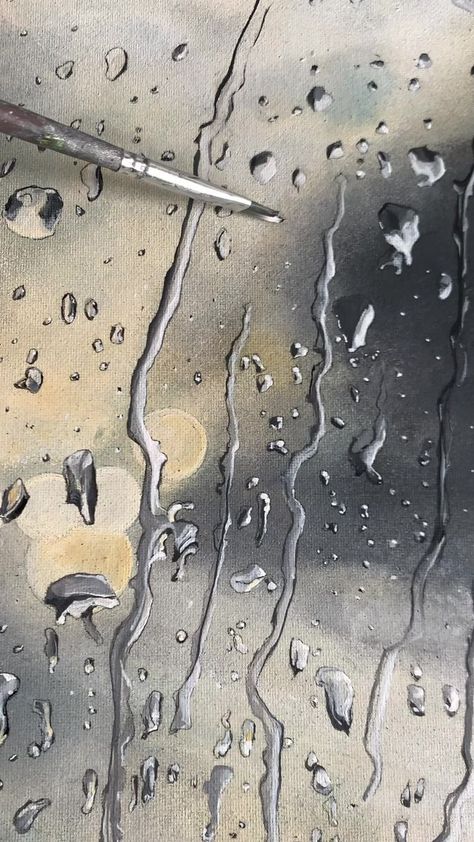 ‘Beyond the Rain’ 30cm x 24cm acrylic painting (victoriaobolensky.com) #seaart #rainart #rainpainting #acrylicartist #originalart #originalpainting #waterscape #landscapeart #landscapepainting | Victoria Obolensky | Victoria Obolensky · Original audio Raindrop Painting, Victoria Obolensky, Rain Painting, Rain Art, Acrylic Artists, Sea Art, Rain Drops, Landscape Art, The Rain