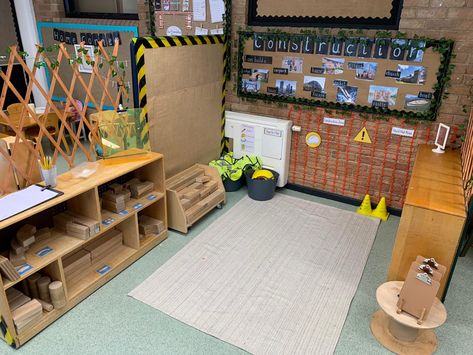 EYFS Reception Continuous Provison Construction Area Building Area Eyfs, Reggio Construction Area, Construction And Small World Area Eyfs, Block Area Eyfs, Reception Construction Area, Eyfs Areas Of Provision, Indoor Construction Area Eyfs, Construction Areas Eyfs, Construction Display Eyfs