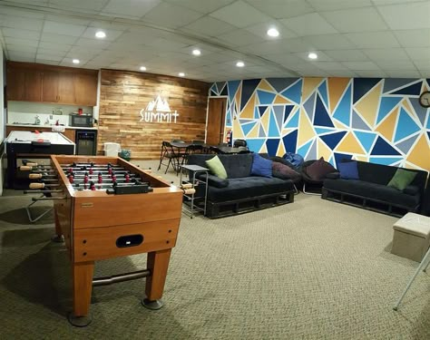 Youth Group Room Ideas, Youth Room Decor, Youth Room Church, Youth Ministry Room, Youth Group Rooms, Youth Room Ideas, Kids Church Rooms, Kids Church Decor, Sunday School Rooms