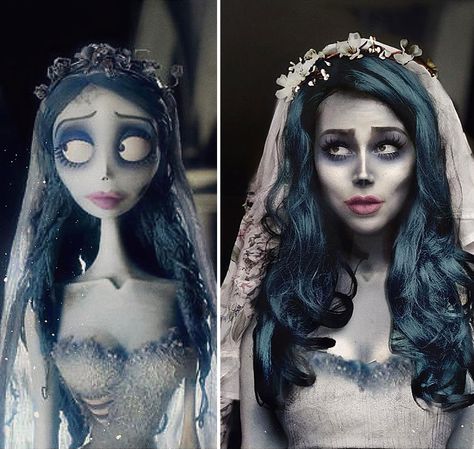 Corpse Bride Makeup, The Corpse Bride, Corpse Bride Costume, Emily Corpse Bride, Halloweenský Makeup, Kostum Halloween, Dag Make Up, Bride Costume, Amazing Halloween Makeup