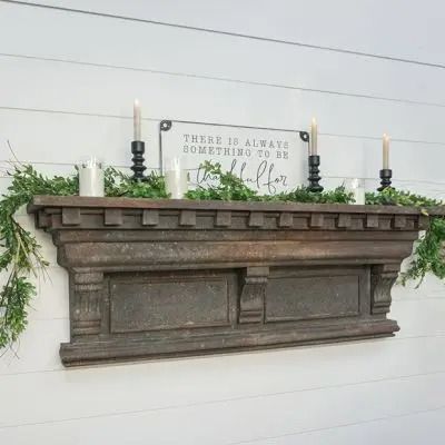 WOODLAND WHIMS | Shop Sales Events Antique Farmhouse Metal Mantle, Mantel Piece, Reclaimed Wood Console Table, Bronze Pendant Light, Wood Bead Chandelier, Mantle Shelf, Mantle Piece, Mantel Shelf, Metal Lanterns