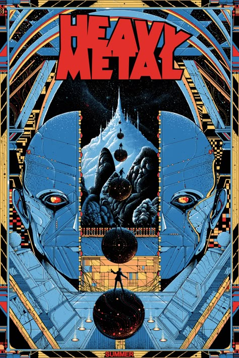 Heavy Metal Cover Art, Heavy Metal Poster Art, Heavy Metal Poster Design, Heavy Metal Magazine Art, Heavy Metal Illustration, Sci Fi Illustration, Heavy Metal Poster, Heavy Metal Aesthetic, Screenprinted Poster