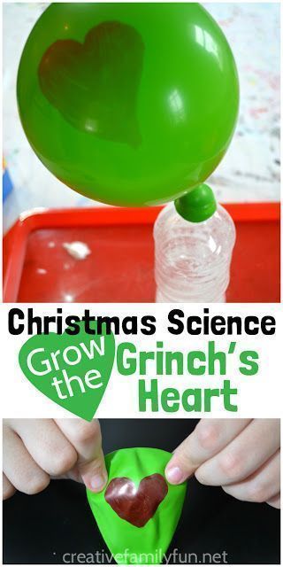 Grinch experiment Christmas Science Activities, Heart Science, School Diy Ideas, Grinch Heart, Le Grinch, Christmas Units, Christmas Science, Christmas Stem, Grinch Party