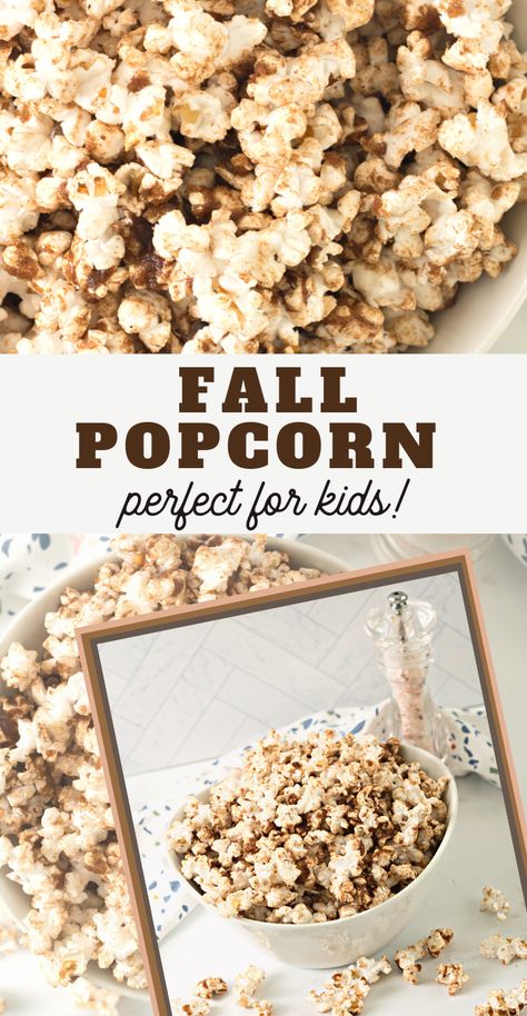 If you're a fan of sweet and crunchy, then this Fall Flavor Popcorn Recipe is perfect! Simple ingredients paired with ease of prep make the perfect snack! Fall Flavored Popcorn, Dessert Popcorn Recipes, Fall Popcorn Balls, Things To Put On Popcorn, Fall Popcorn Snack Mix Recipes, Pumpkin Spice Popcorn, Flavored Popcorn Recipes Sweets, Popcorn Mix Ins, Fall Popcorn Recipes