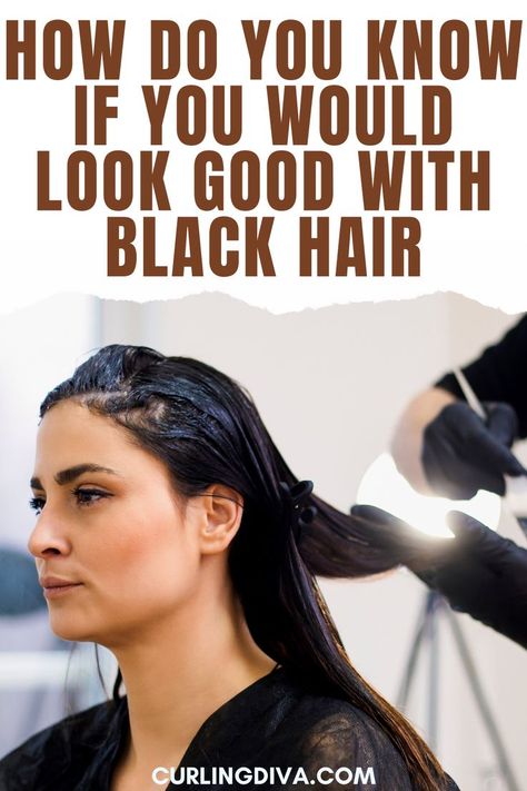 How do you know if you would look good with black hair Hair Color For Dark Eyes And Eyebrows, Black Hair Eyebrows, Black Hair With Fair Skin, Black Hair For Pale Skin, Black Hair On Pale Skin Brown Eyes, Dyed Black Hair Pale Skin, Black Hair On Fair Skin, Black Hair With Brown Eyebrows, Soft Black Hair Dye