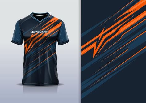 Sport jersey abstract stripe line tshirt... | Premium Vector #Freepik #vector #blue #men #background #orange Sports Tshirt Designs Men, Men Background, Orange Jersey, Background Orange, Sports Tshirt Designs, Team Logo Design, Sport Jersey, Business Identity, Good Color Combinations