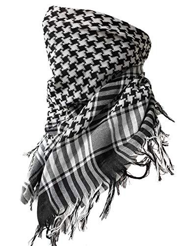 Houndstooth Keffiyeh Shemagh Military Scarf Bandana Head Wrap Tactical Gear for Men and Women Neck Gaiter (Black and White) Military Scarf, Bandana Head Wrap, Kitchen Clothes, Scarf Bandana, Neck Gaiter, Head Wrap, Tactical Gear, Head Wraps, Wedding Accessories