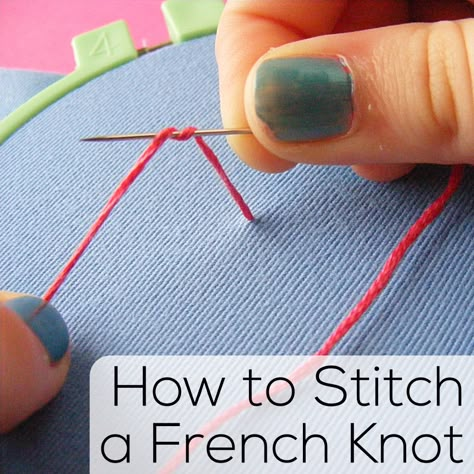 Embroidery Video, Knot Embroidery, French Knot Stitch, Broderie Simple, Ribbon Embroidery Kit, Embroidery Stitches Beginner, French Knot Embroidery, How To Stitch, Embroidery Stitches Tutorial