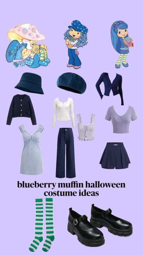 most of these items are from cider but the socks are from amazon Blueberry Muffin Costume, Blueberry Muffin Strawberry Shortcake, Strawberry Shortcake Halloween Costume, Cake Costume, Blueberry Shortcake, Strawberry Shortcake Costume, Pretty Halloween Costumes, Duo Halloween Costumes, Halloween Costumes Friends