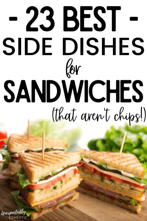 The BEST sides for sandwiches! These delicious side dishes will give you tons of ideas for what to serve with sandwiches for lunch, dinner, or a party. What To Serve With Sandwiches, Side Dishes For Sandwiches, Sides For Sandwiches, Best Sides, Delicious Side Dishes, Lunch Sides, Delicious Sides, Sandwich Sides, Fermented Veggies