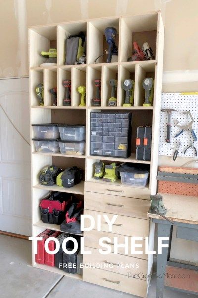 Building Drawers, Tool Organization Diy, Tool Shelf, Tool Box Diy, Garage Organization Tips, Garage Shelves, Garage Workshop Organization, Shed Organization, Garage Organization Diy