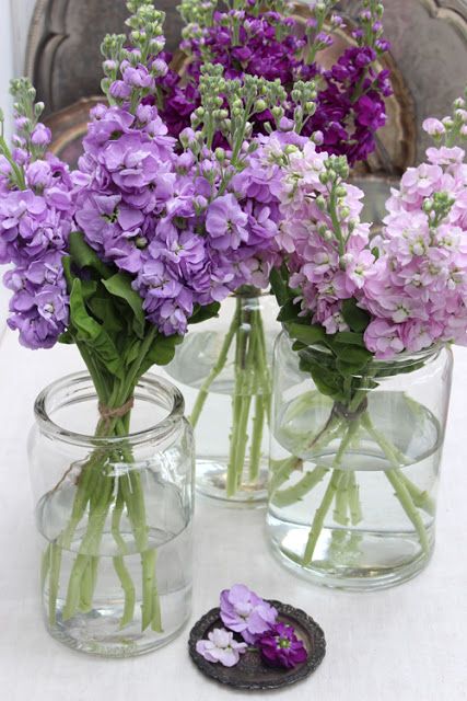 A Bunch for the Weekend-# 77-Pink and Purple Stock Flowers-Ingrid Henningsson-Of Spring and Summer