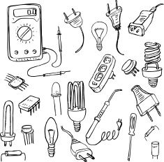 electrical doodle set vector art illustration Electrical Design Ideas, Electricity Art Illustrations, Electricity Doodle, Electricity Drawing, Electricity Illustration, Physics Illustration, Electric Drawing, Electrical Drawing, Electricity Art